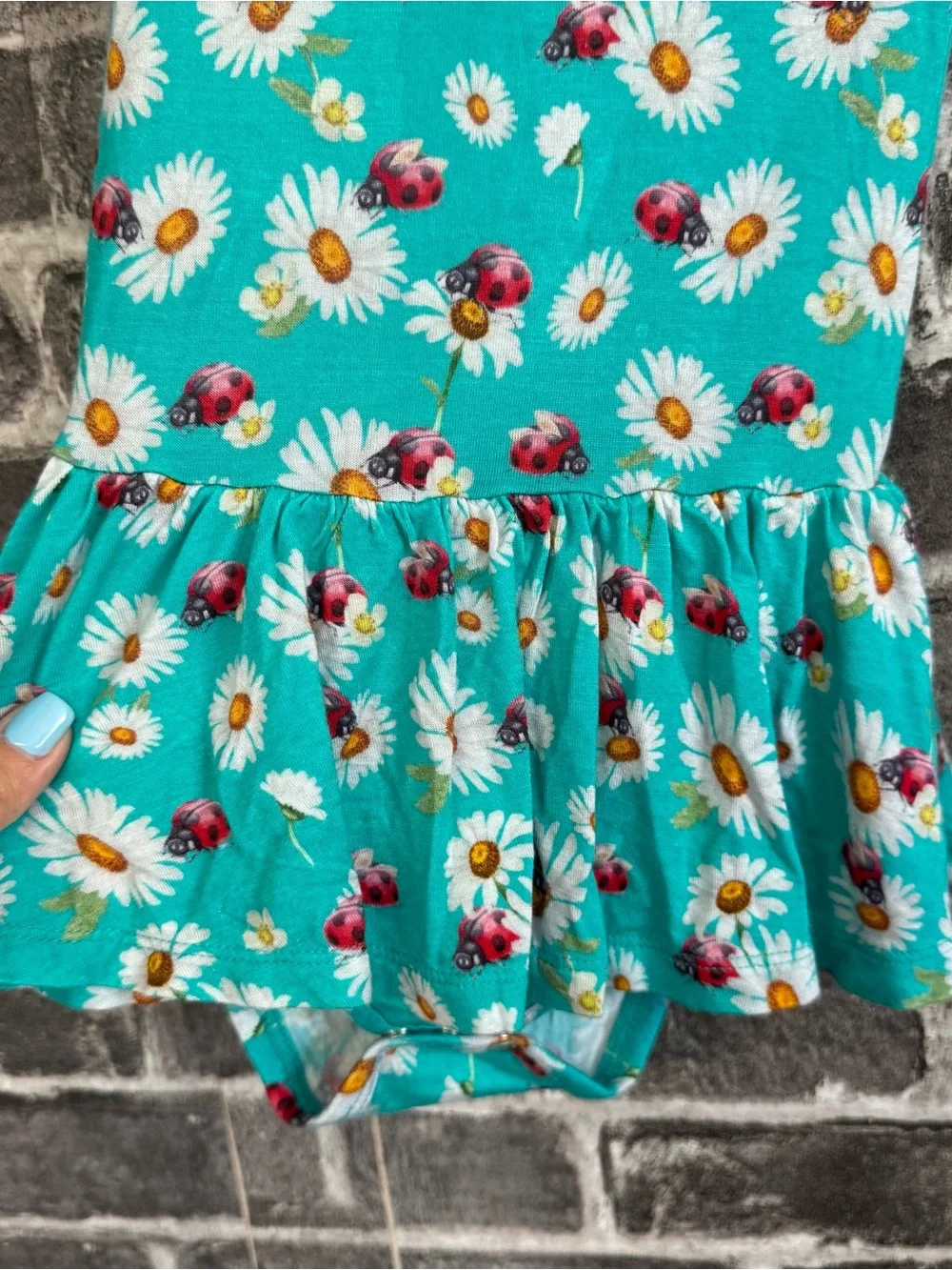 Posh Peanut Short Sleeve Basic Twirl Skirt Bodysuit Ladybug dress